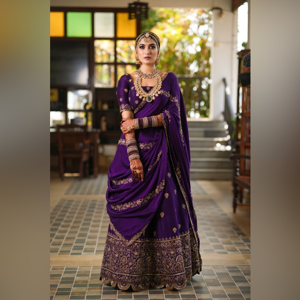 Purple Bridal Lehanga